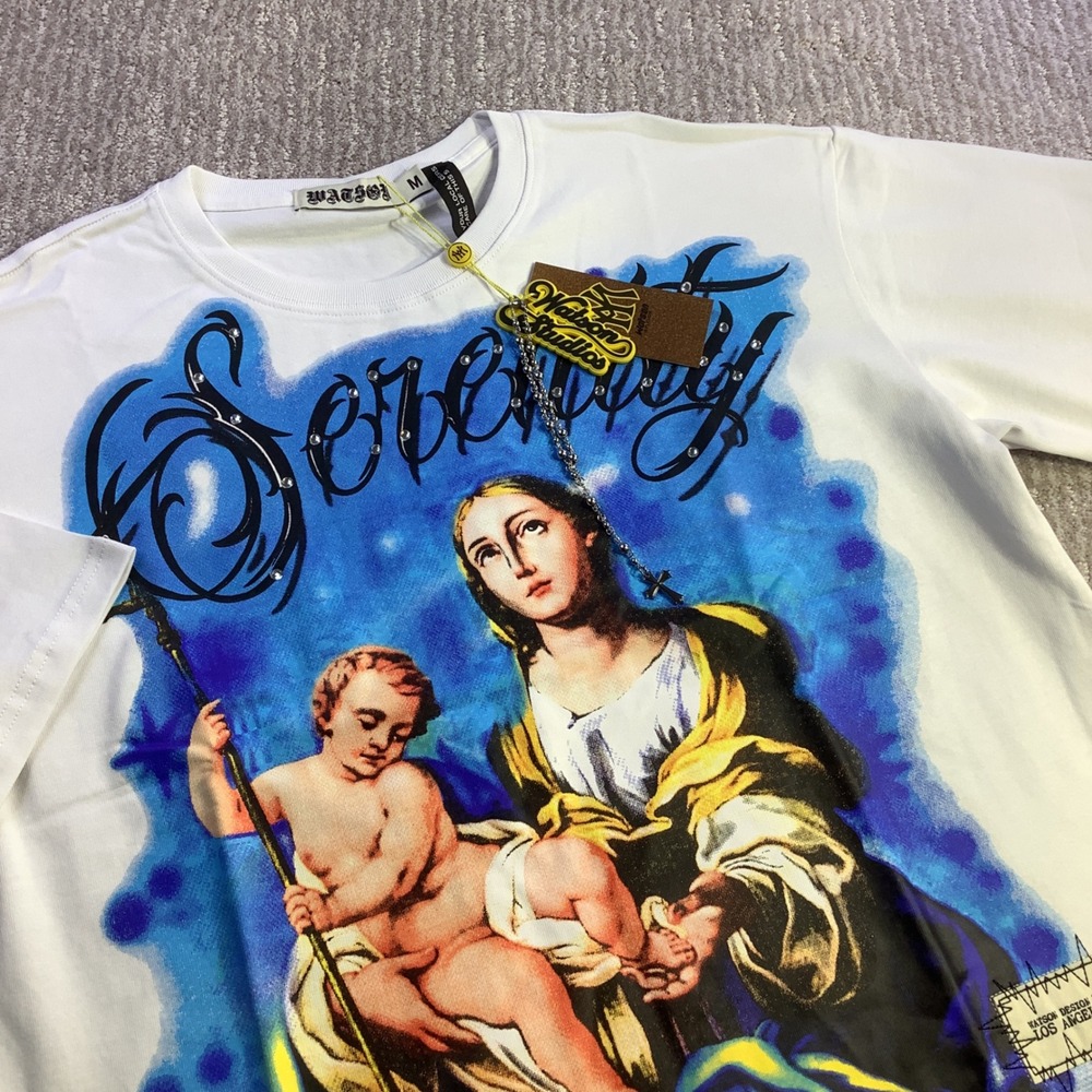 Watson Studios Serenity T-Shirt‎ White Rhinestone Size Medium NWT